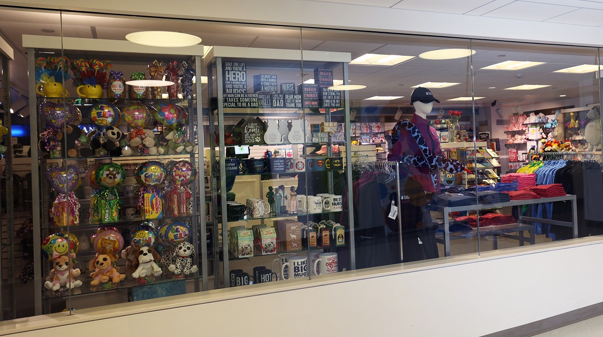 Photo of Boston Children's Hospital gift shop window view