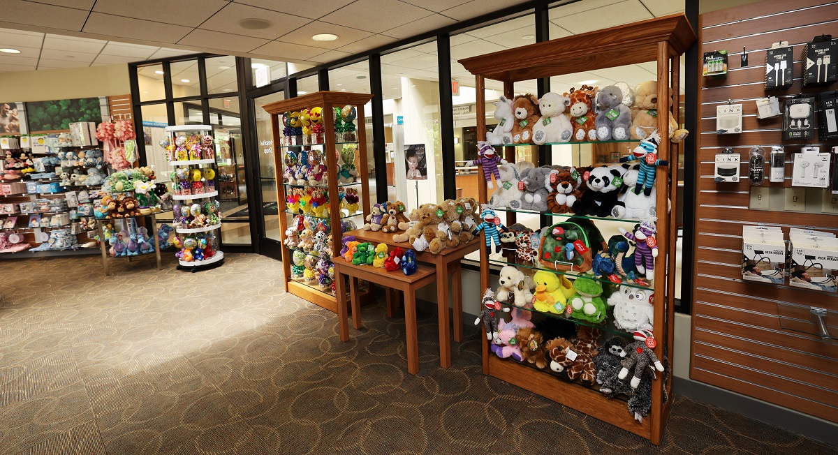 Interior photo of Paoli Hospital gift shop merchandise