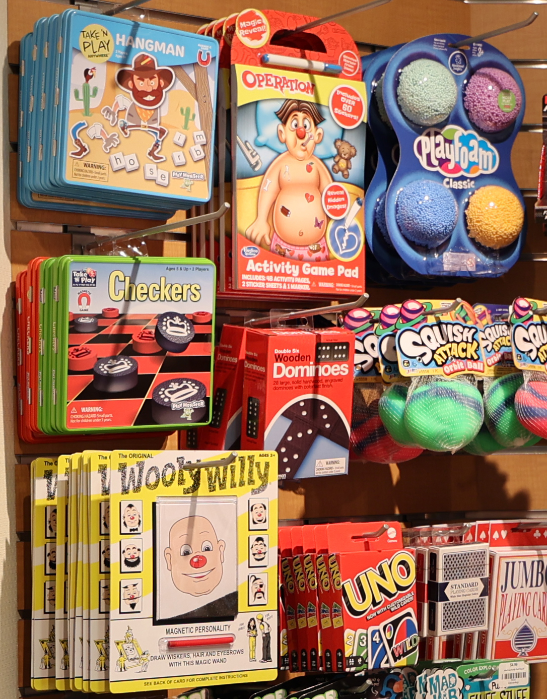 Classic toys and games at the Cloverkey gift shop in Delnor Community Hospital