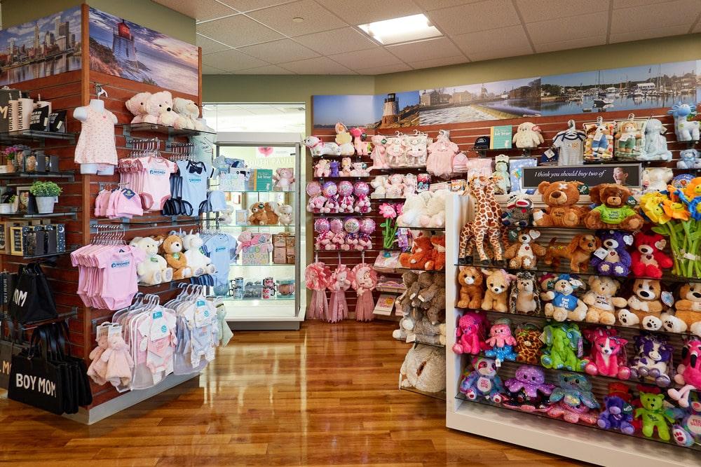 Interior view of the Cloverkey gift shop at Women & Infants Hospital