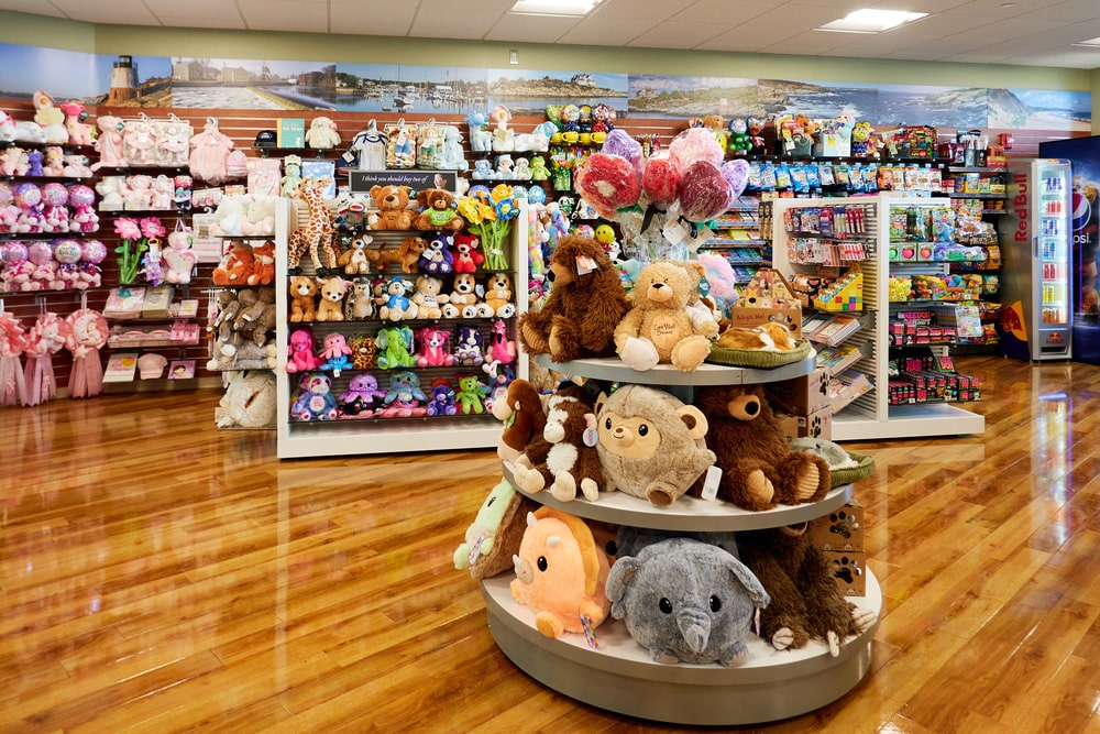 Interior photo of merchandise inside of the Women & Infants Providence Hospital Gift Shop.