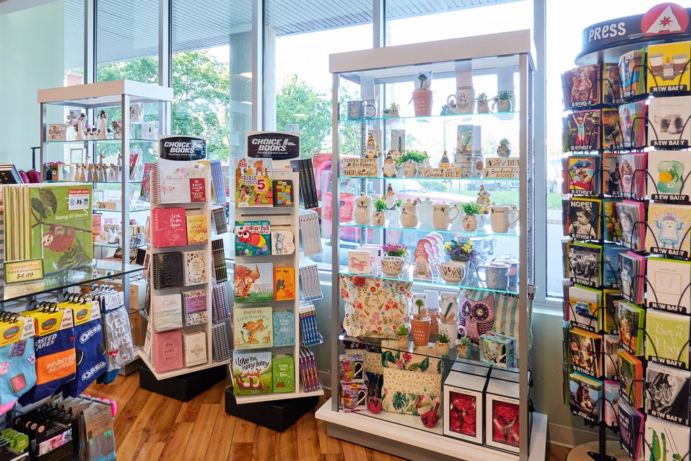Greeting cards and gifts at the Cloverkey gift shop at Women & Infants Hospital