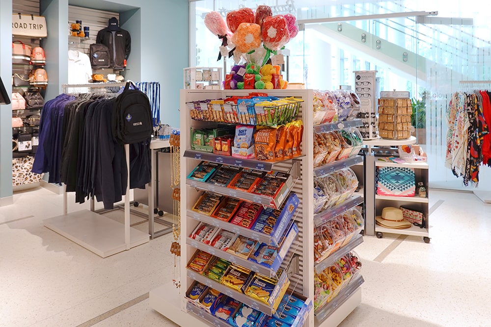 Candy and snacks at the Cloverkey gift shop at Moffitt McKinley Hospital