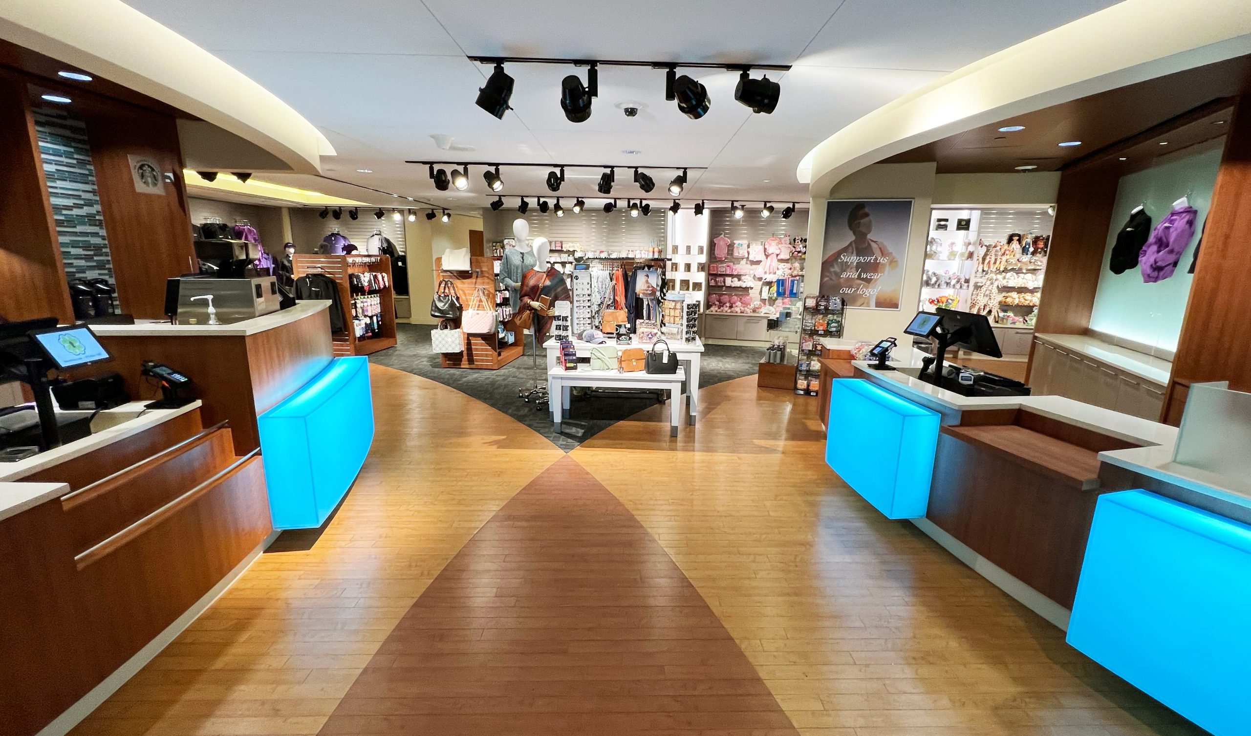 Interior view of the Cloverkey gift shop at Central DuPage Hospital