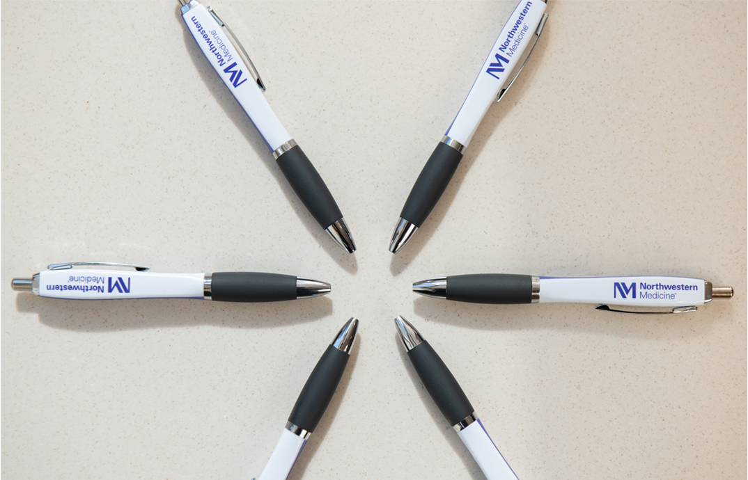 Branded pens at the Northwestern Medicine brand store by Cloverkey