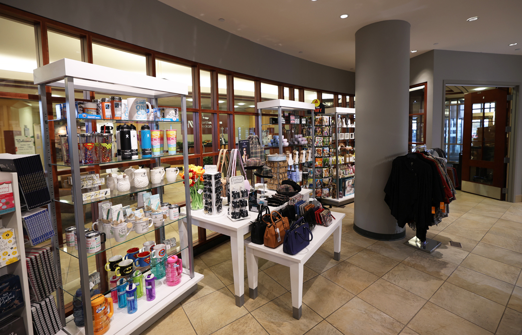 Hospital gift shop items at the Cloverkey gift shop at Kishwaukee Community Hospital