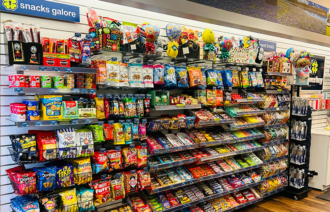 Candy and snacks at the Cloverkey gift shop at CHI St. Joseph Health Regional Hospital
