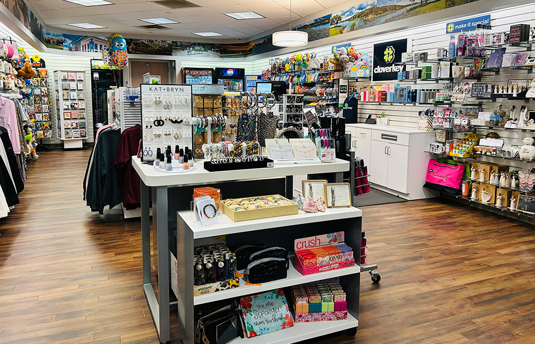 Hospital gift shop items at the Cloverkey gift shop at CHI St. Joseph Health Regional Hospital