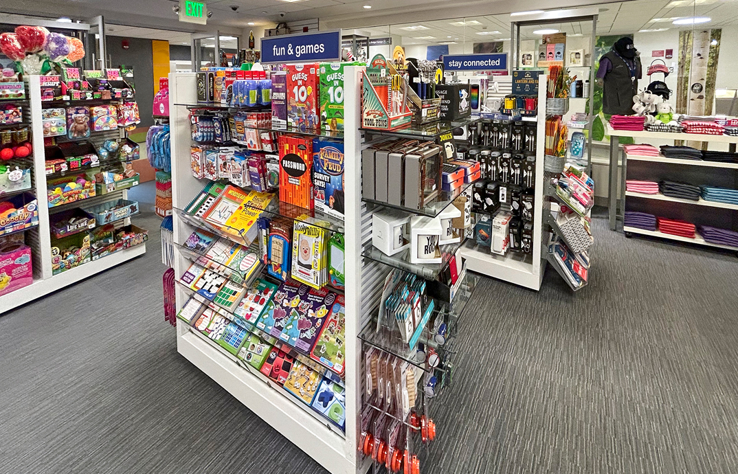 Children's toys and games at the Cloverkey gift shop at Boston Children's Hospital