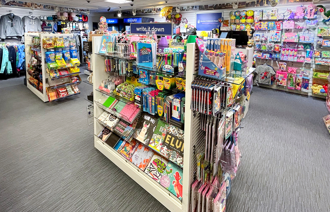 Stationery and toys at the Cloverkey gift shop at Boston Children's Hospital