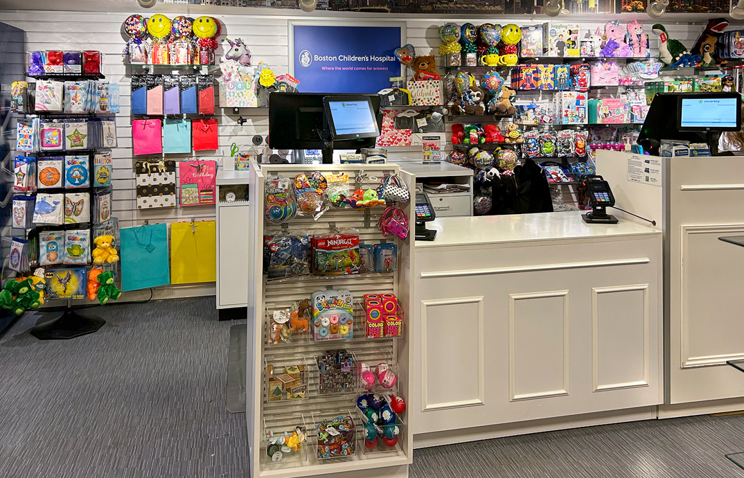 Front register at the Cloverkey gift shop at Boston Children's Hospital