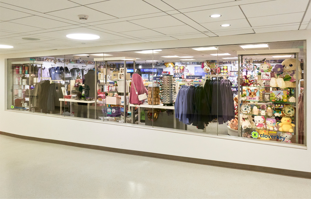 Exterior view of the Cloverkey gift shop at Boston Children's Hospital