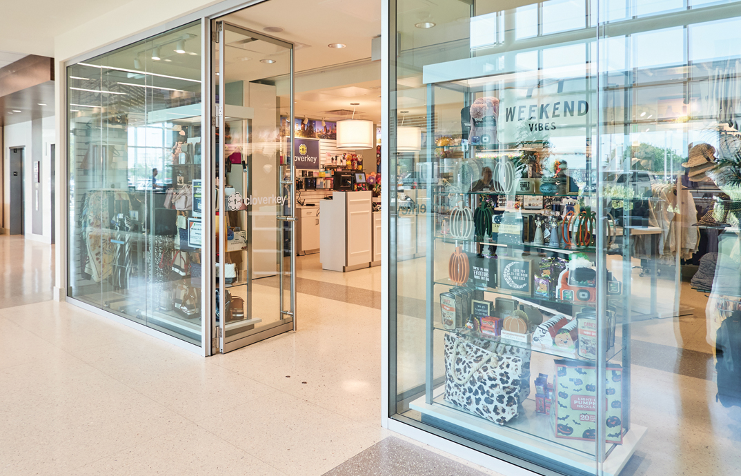 Entrance to the Cloverkey gift shop at Houston Methodist Baytown Hospital