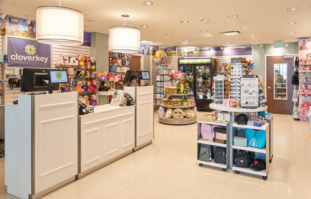 Front register at the Cloverkey gift shop at Houston Methodist Baytown Hospital
