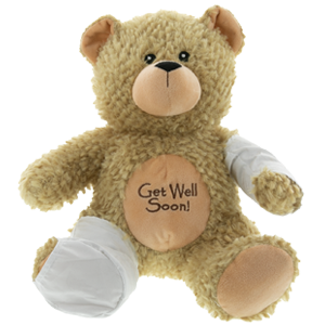 Get Well Soon plush bear with cast