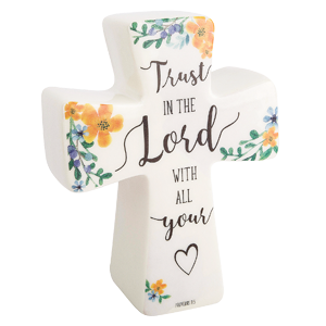 Trust in the Lord with all your heart cross box sign