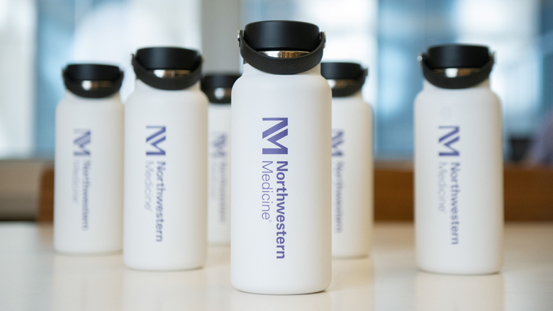 Northwestern Medicine branded water bottles