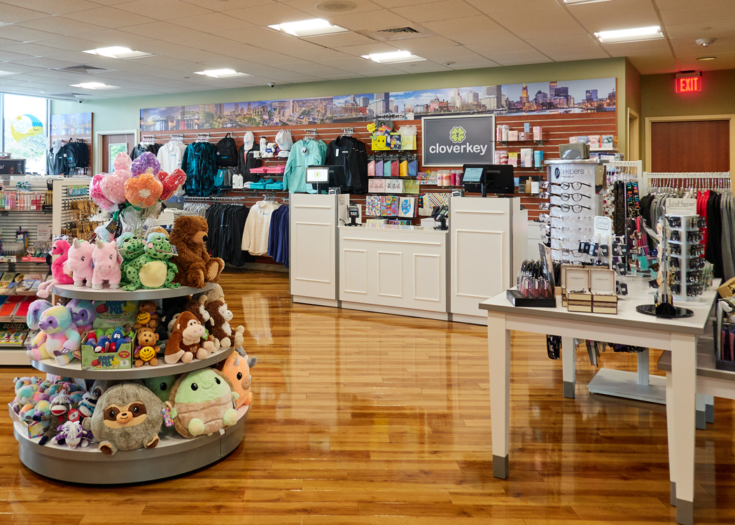 Interior of the Cloverkey gift shop at Women & Infants Hospital