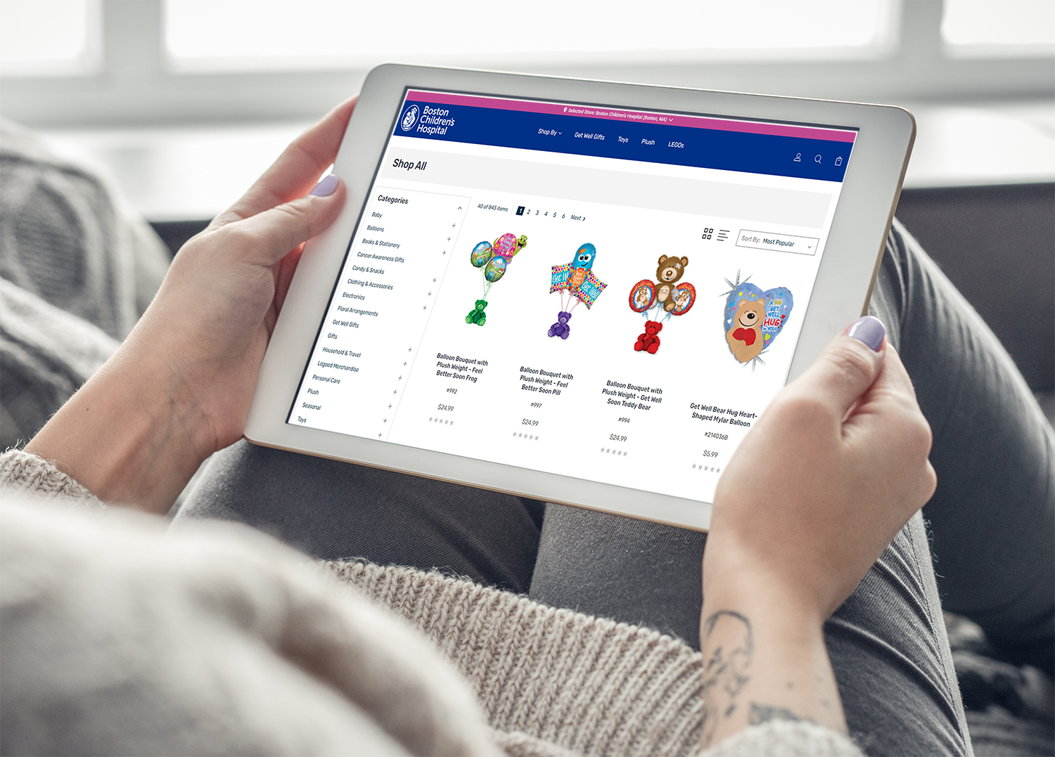 Online ordering for the Boston Children's Hospital gift shop